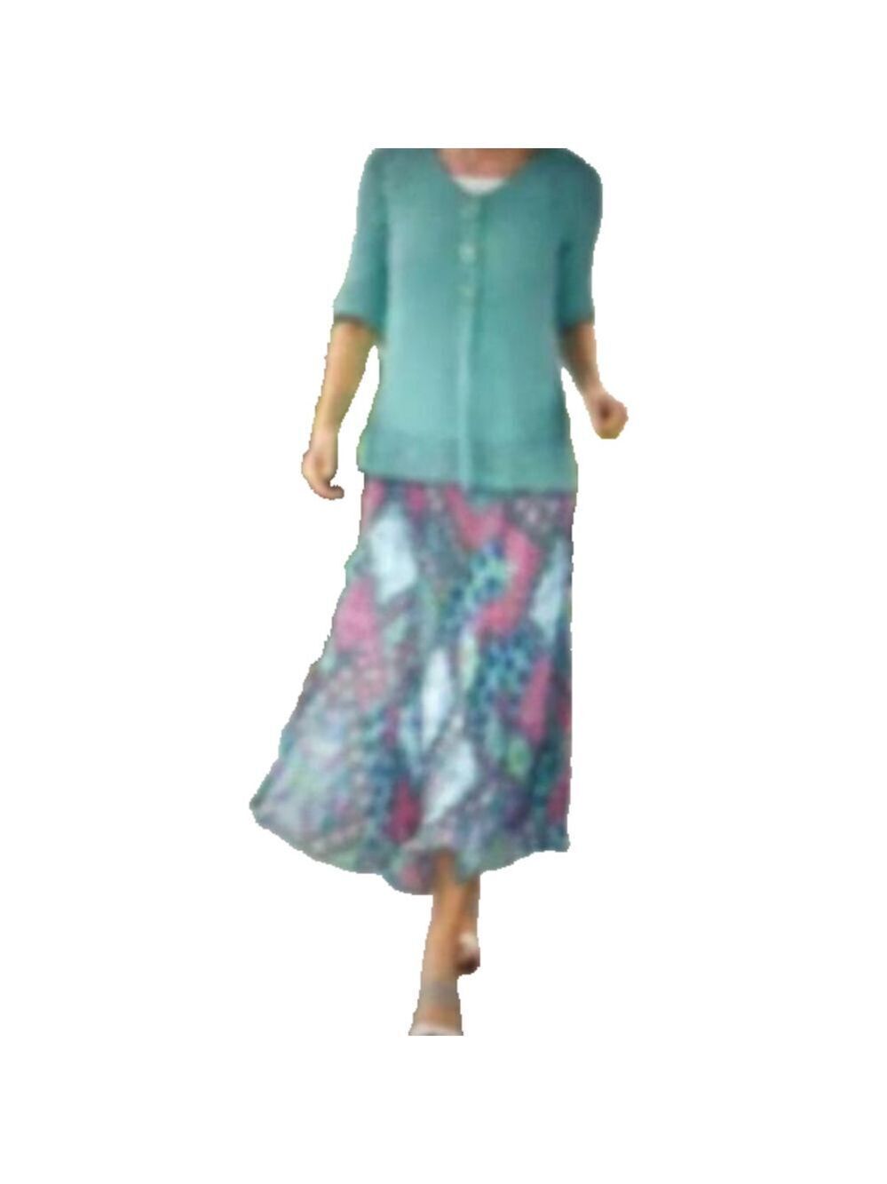 Ruby Rd Floral Print Broomstick Skirt Size 12
